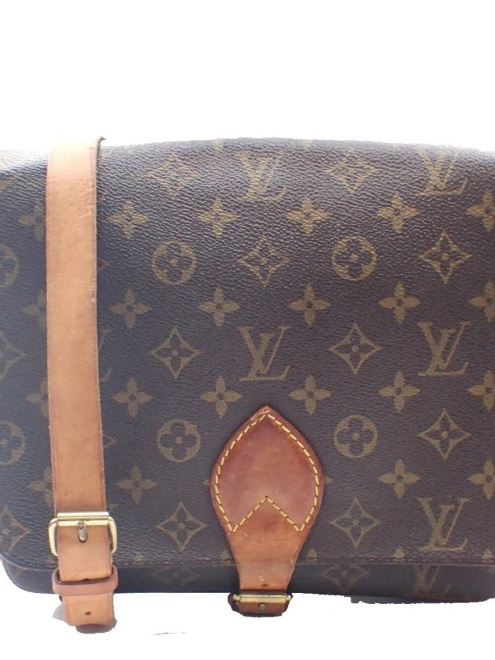 LOUIS VUITTON Cartouchiere GM Shoulder Bag Monogram Leather Brown M51252 32KC955